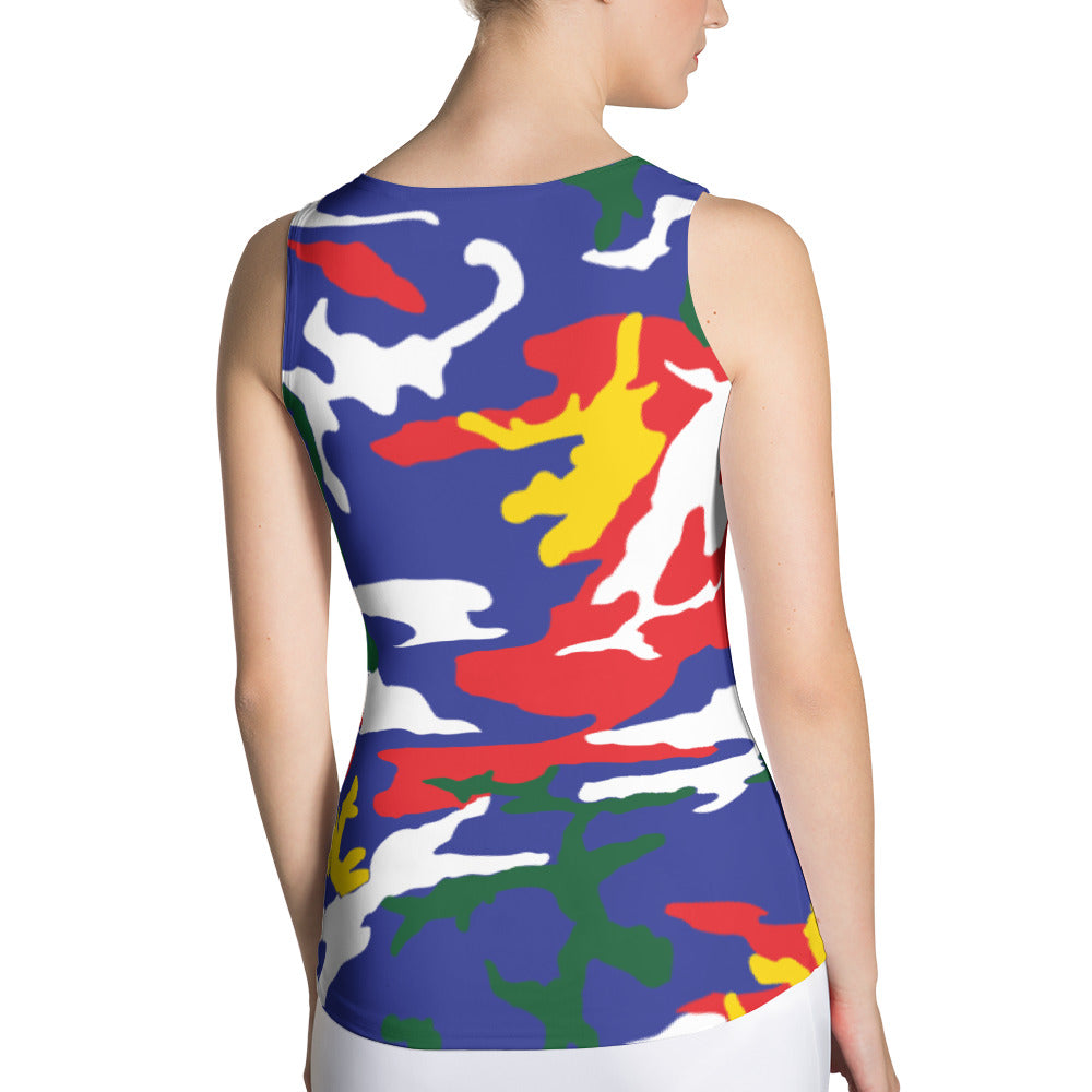 Cayman Islands Camouflage - Women's Fitted Tank Top - Properttees