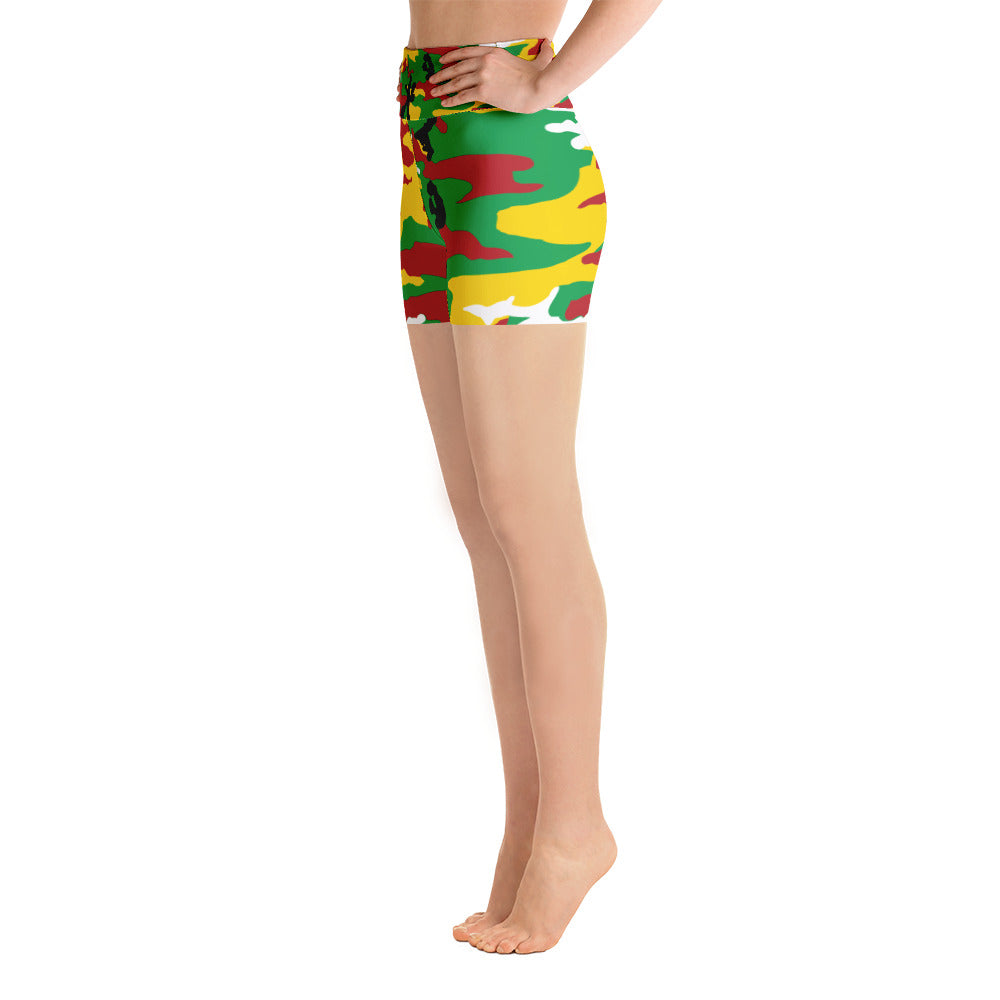 St. Kitts and Nevis Camouflage - Yoga Shorts - Properttees