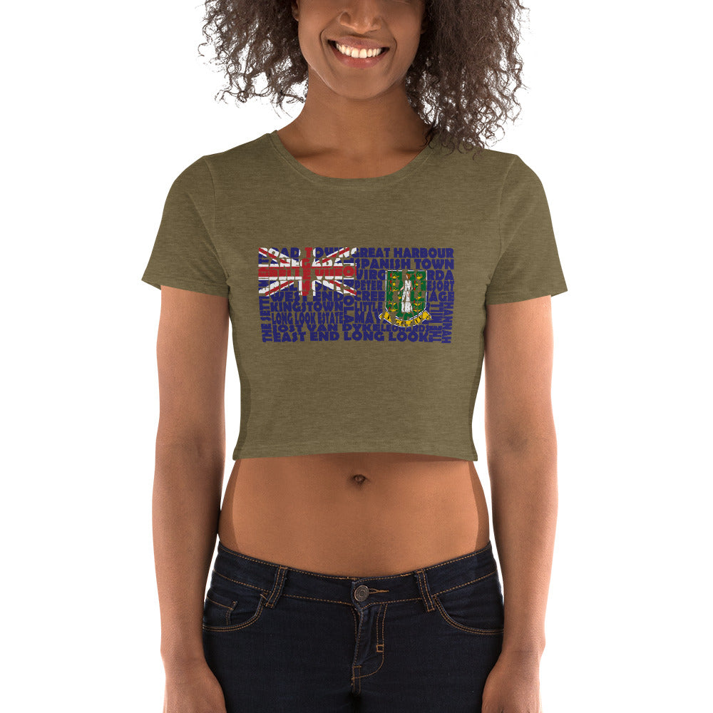British Virgin Islands Stencil - Women's Crop Top