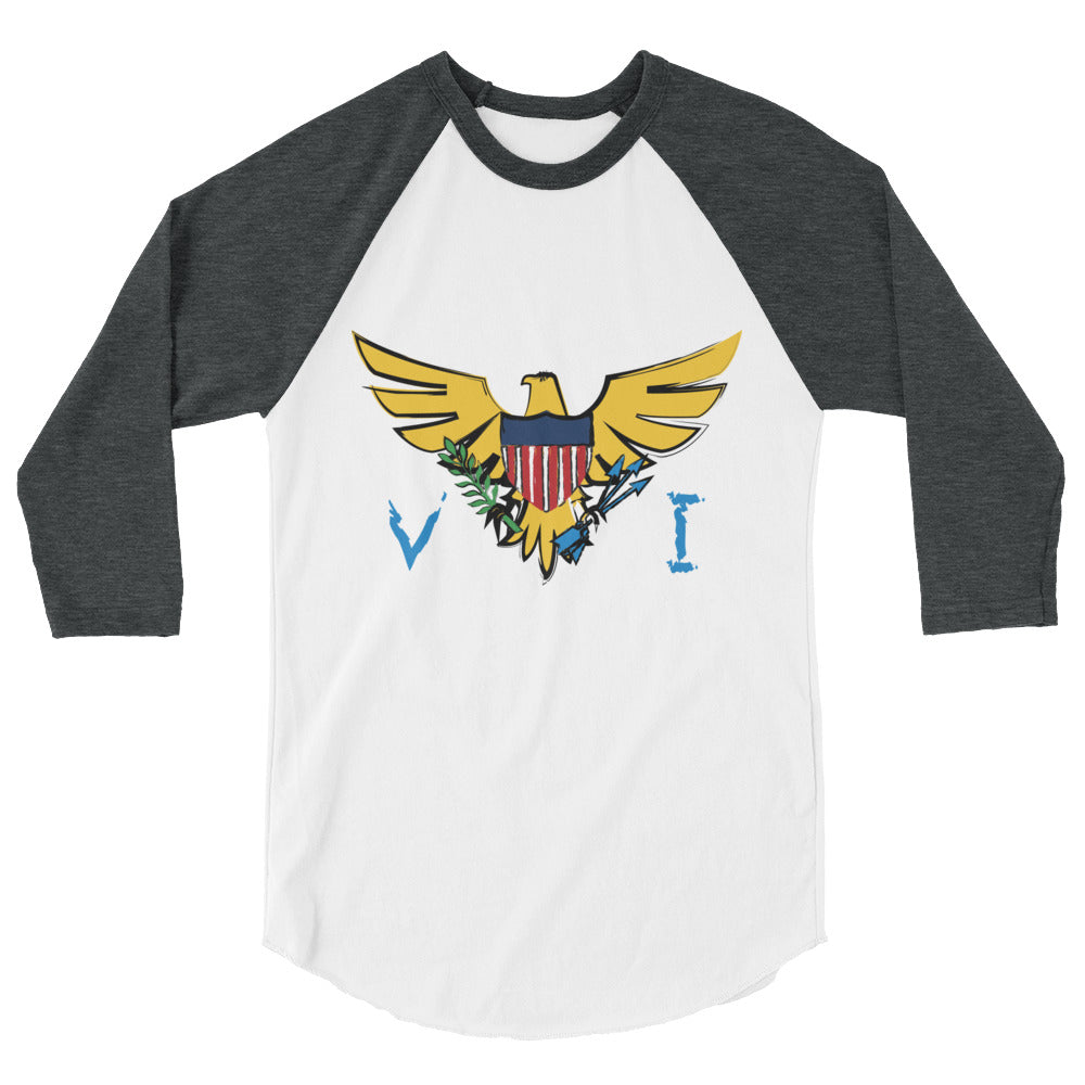 US Virgin Islands Paint - Unisex 3/4 Sleeve Shirt