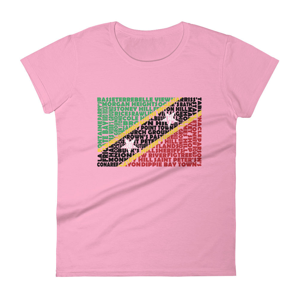 St. Kitts and Nevis Stencil - Women's short sleeve t-shirt