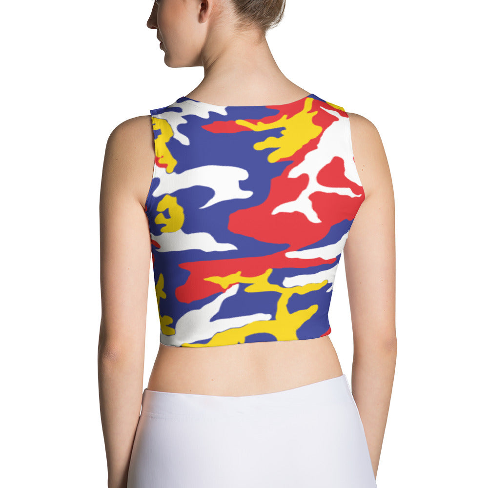 Turks and Caicos Camouflage - Women's Fitted Crop Top