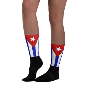Cuba Flag - Black foot socks - Properttees