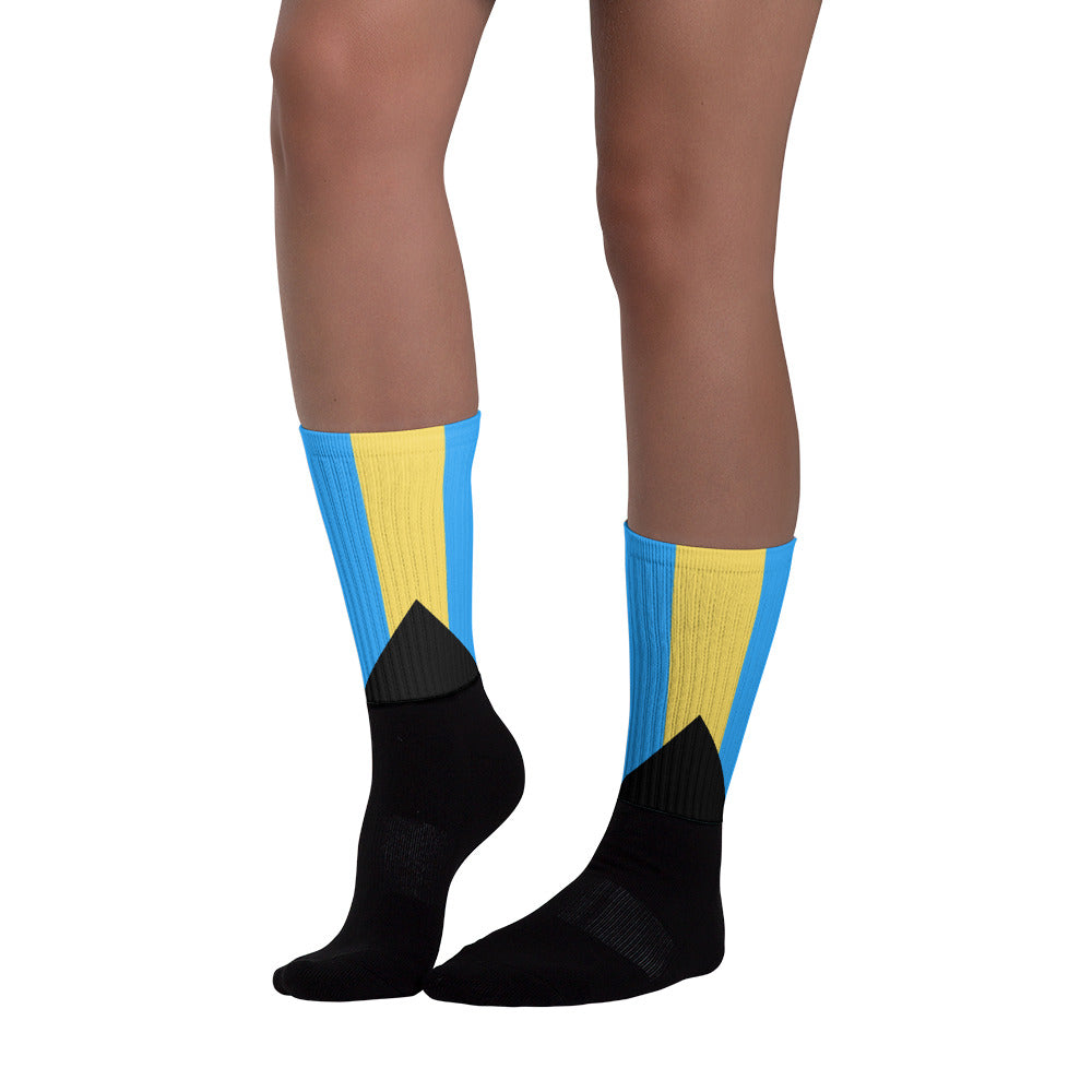 Bahamas Flag - Black Foot Socks