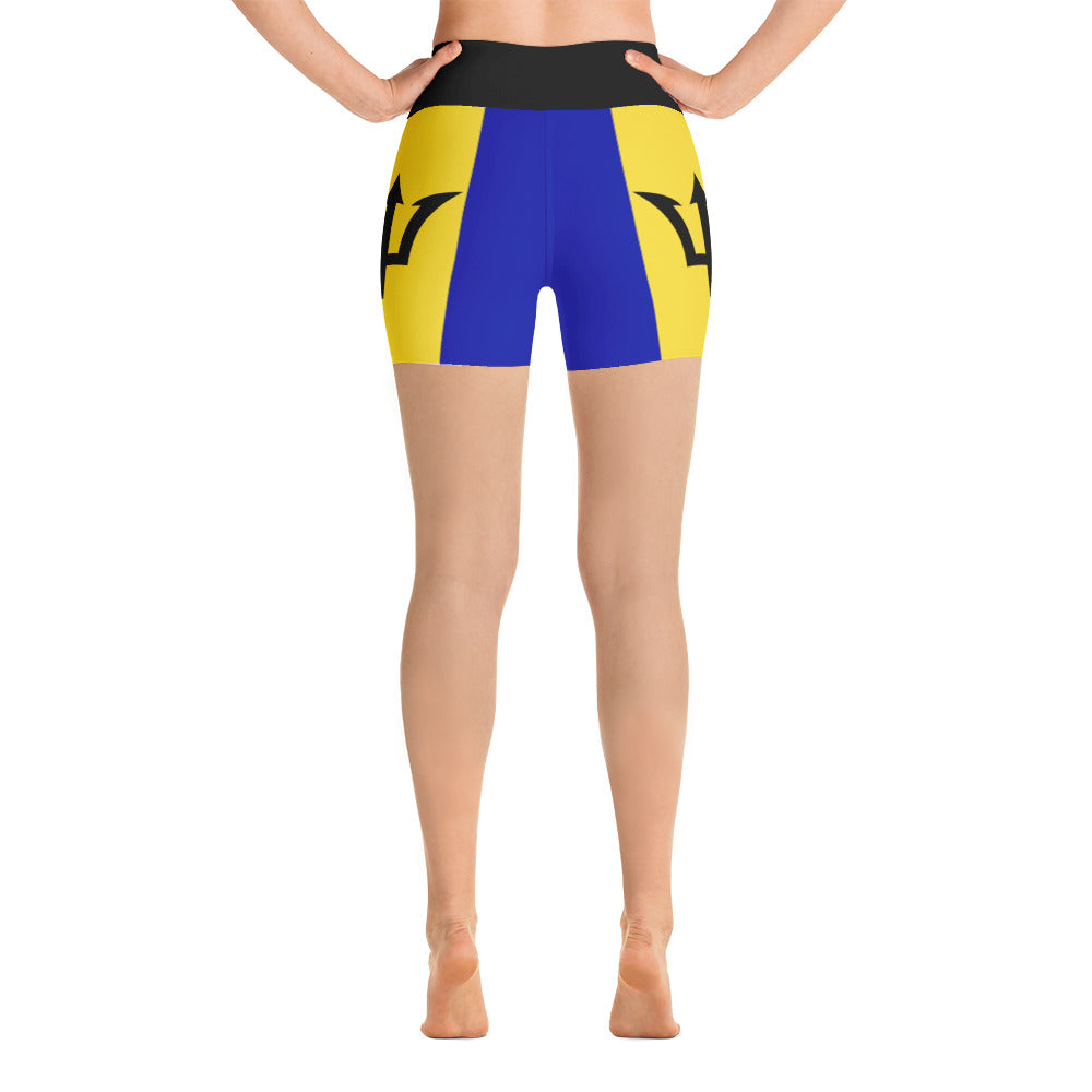 Barbados Flag - Yoga Shorts - Properttees