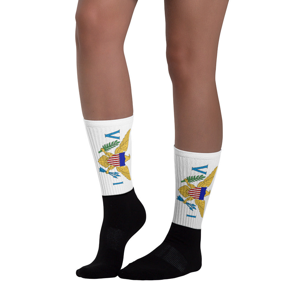 US Virgin Islands - Black foot socks