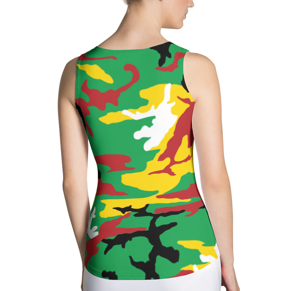 Guyana Camouflage - Women's Fitted Tank Top - Properttees