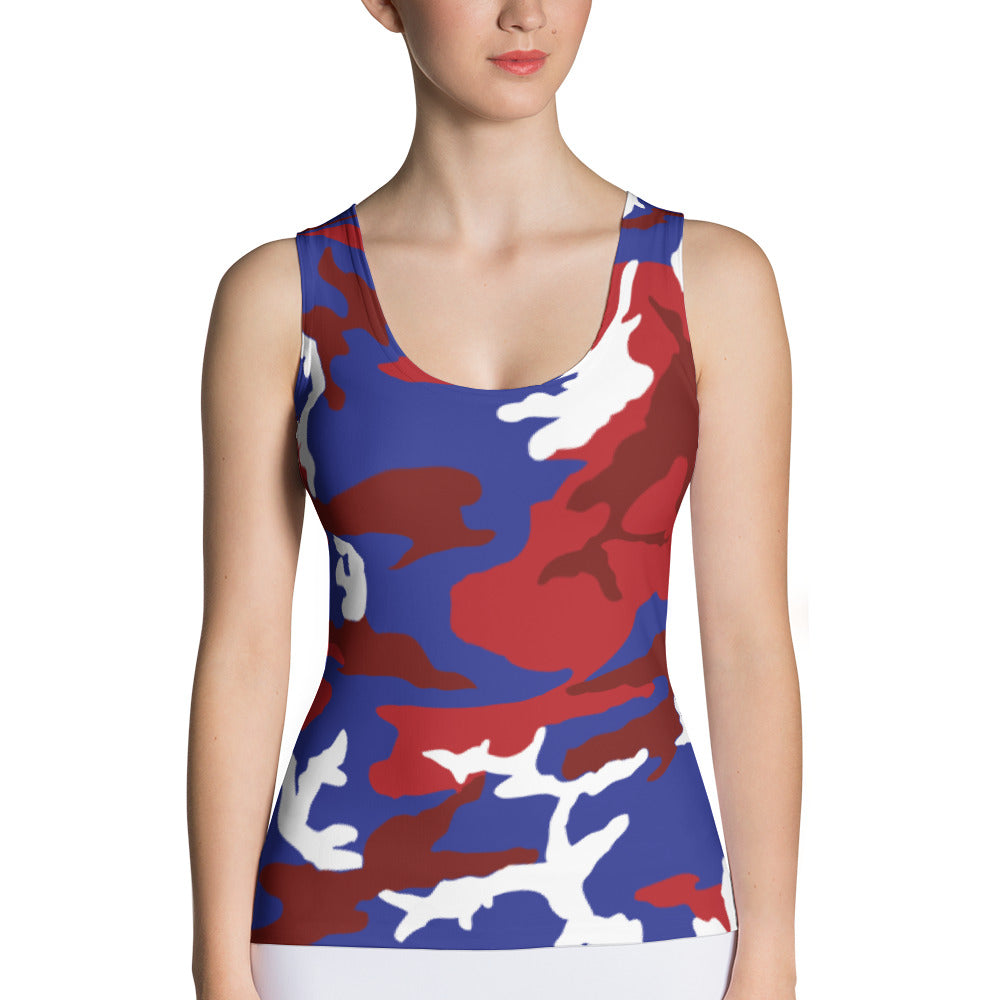 Dominican Republic Camouflage - Women's Fitted Tank Top - Properttees