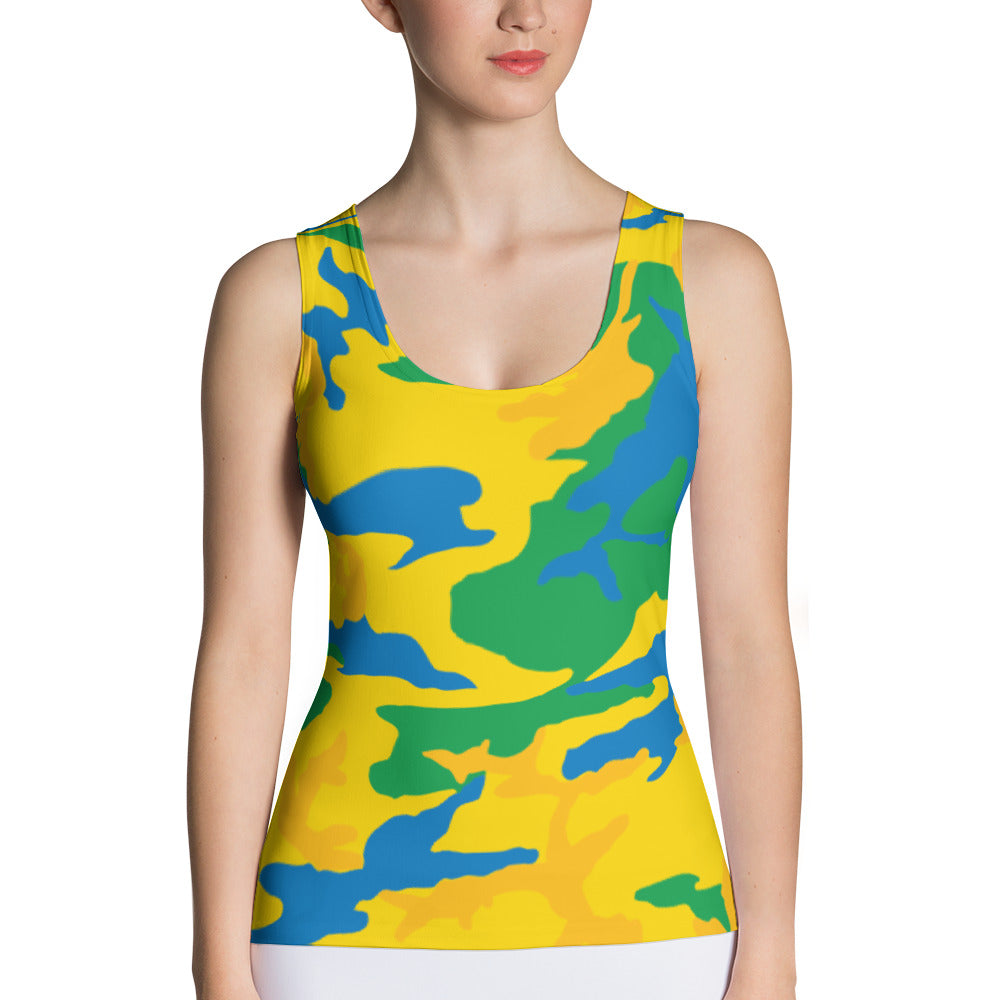 St. Vincent Camouflage - Women's Fitted Tank Top