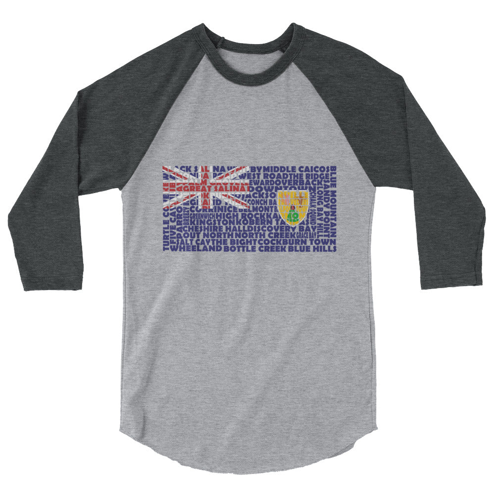 Turks and Caicos Stencil - 3/4 sleeve unisex shirt - Properttees