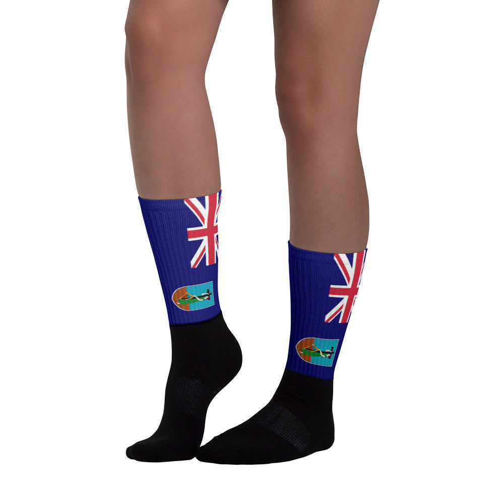 Montserrat Flag - Black foot socks