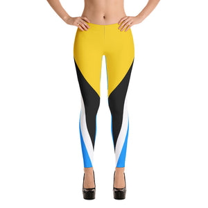 St. Lucia Flag - Leggings - Properttees