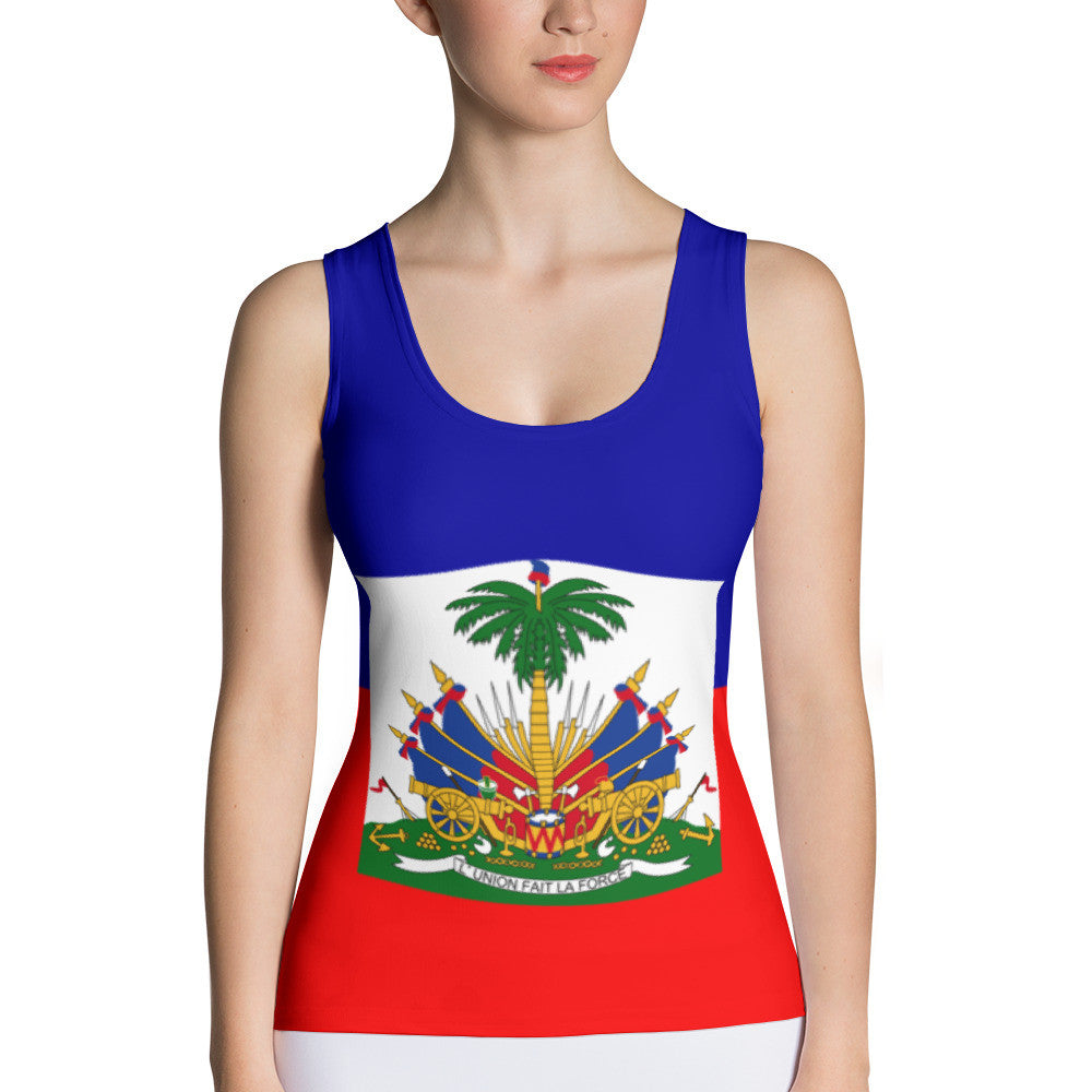 Haiti Flag - Women's Fitted Tank Top
