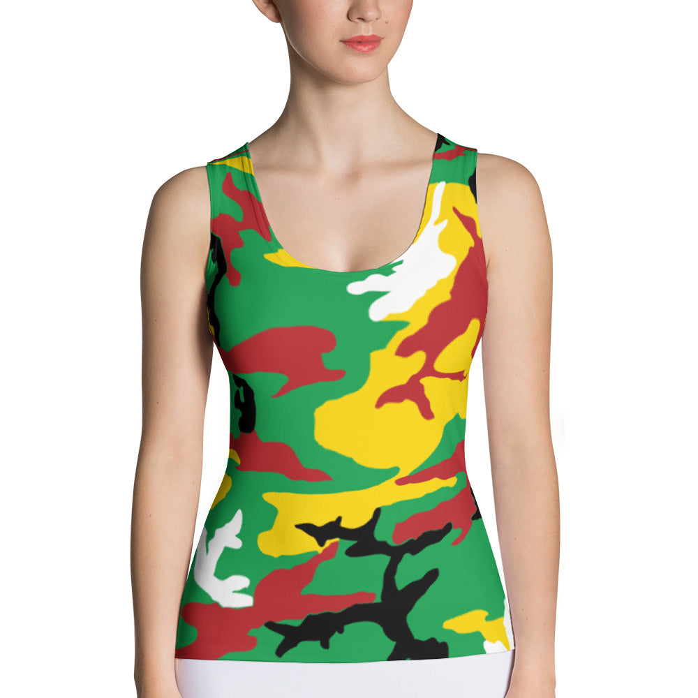 St. Kitts and Nevis Camouflage - Women's Fitted Tank Top