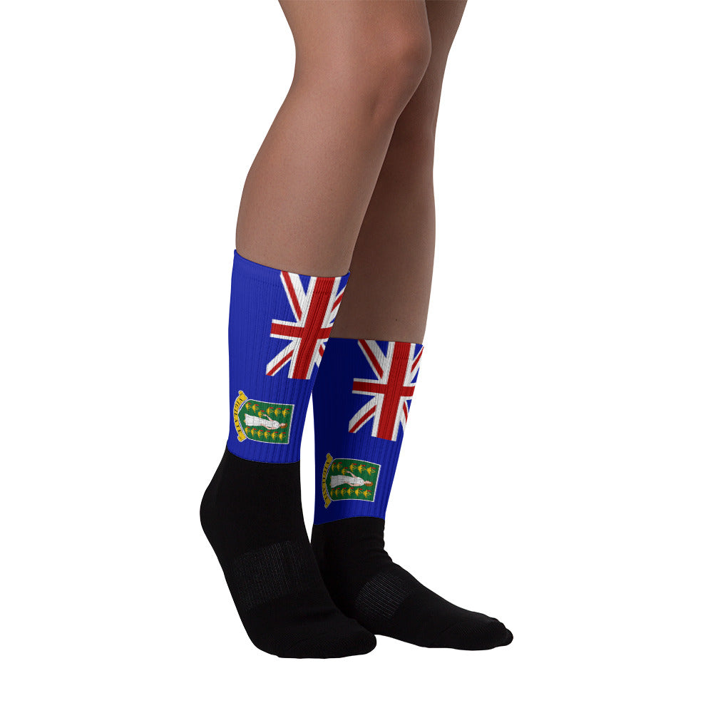 British Virgin Islands Flag - Black foot socks