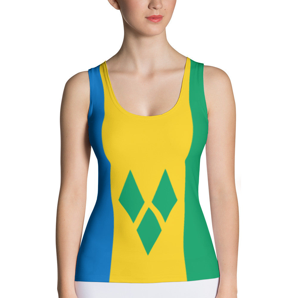 St. Vincent Flag - Women's Fitted Tank Top