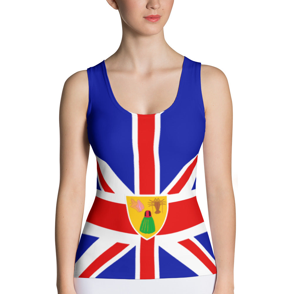 Turks and Caicos Flag - Women's Fitted Tank Top