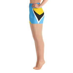 St. Lucia Flag - Yoga Shorts - Properttees