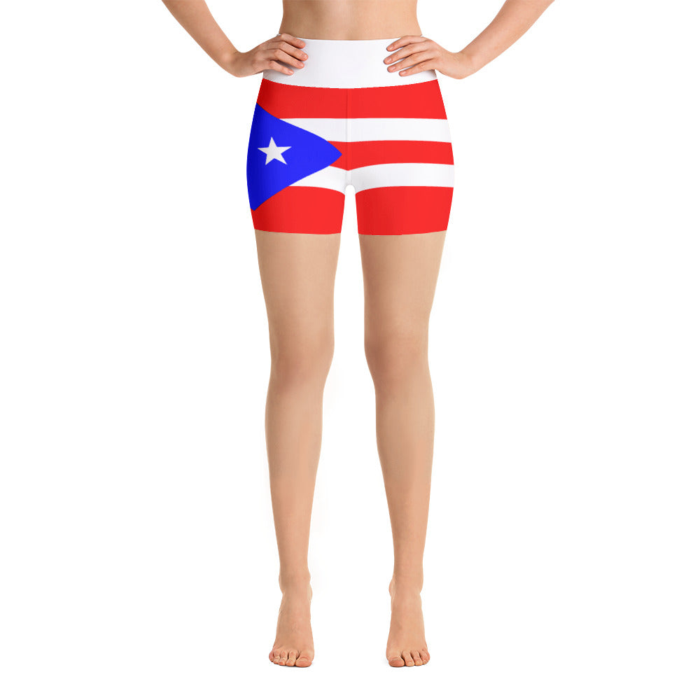 Puerto Rico Flag - Yoga Shorts