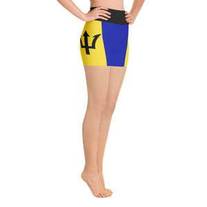 Barbados Flag - Yoga Shorts - Properttees
