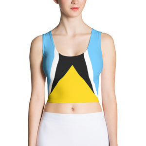 St. Lucia Flag - Women's Fitted Crop Top - Properttees