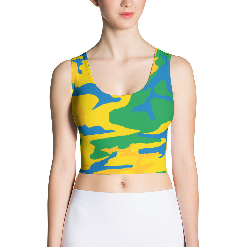 St. Vincent Camouflage - Women's Fitted Crop Top