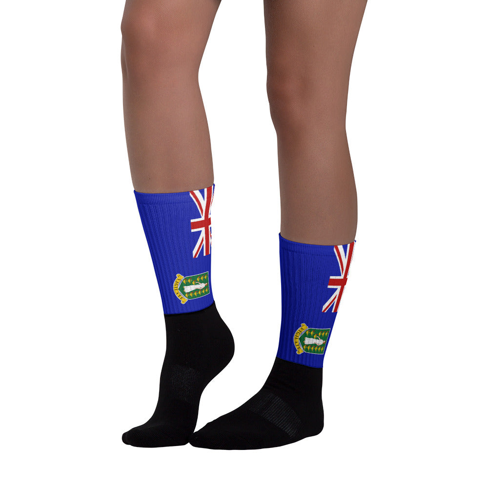 British Virgin Islands Flag - Black foot socks