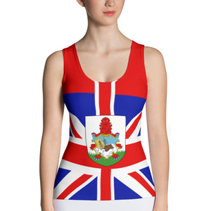 Bermuda Flag - Women's Fitted Tank Top - Properttees