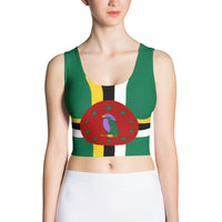 Dominica Flag - Women's Fitted Crop Top - Properttees