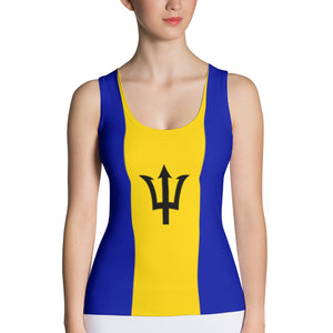 Barbados Flag - Women's Fitted Tank Top - Properttees