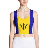 Barbados Flag - Women's Fitted Crop Top - Properttees