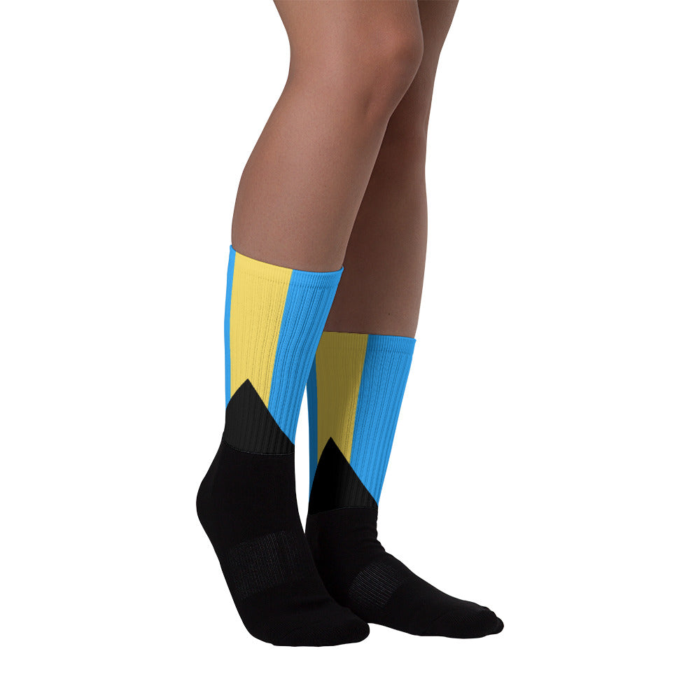 Bahamas Flag - Black Foot Socks