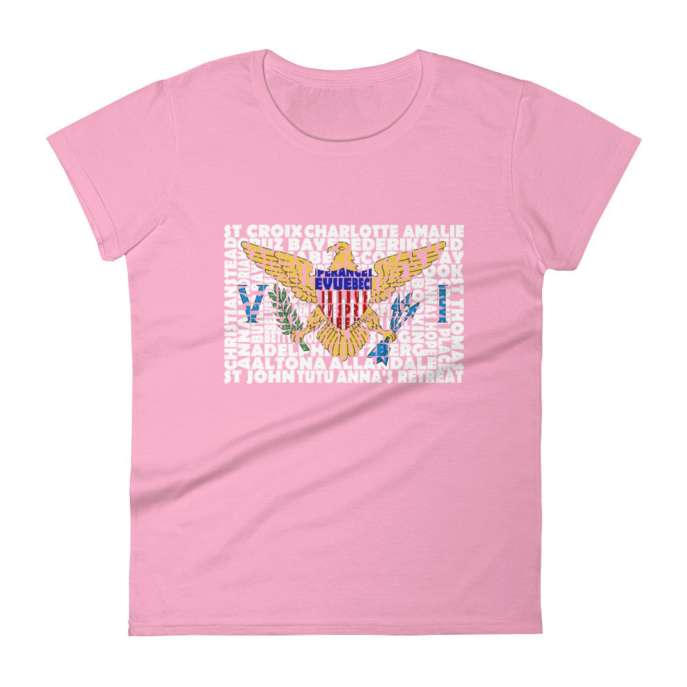 US Virgin Islands Stencil - Women's short sleeve t-shirt