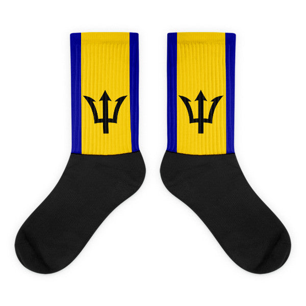 Barbados Flag - Black foot socks - Properttees