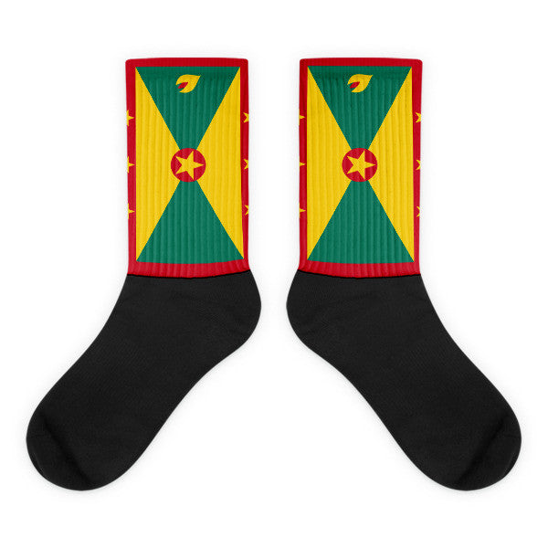 Grenada Flag - Black foot socks - Properttees