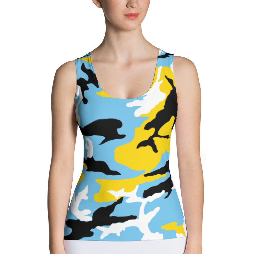 St. Lucia Camouflage - Women's Fitted Tank Top