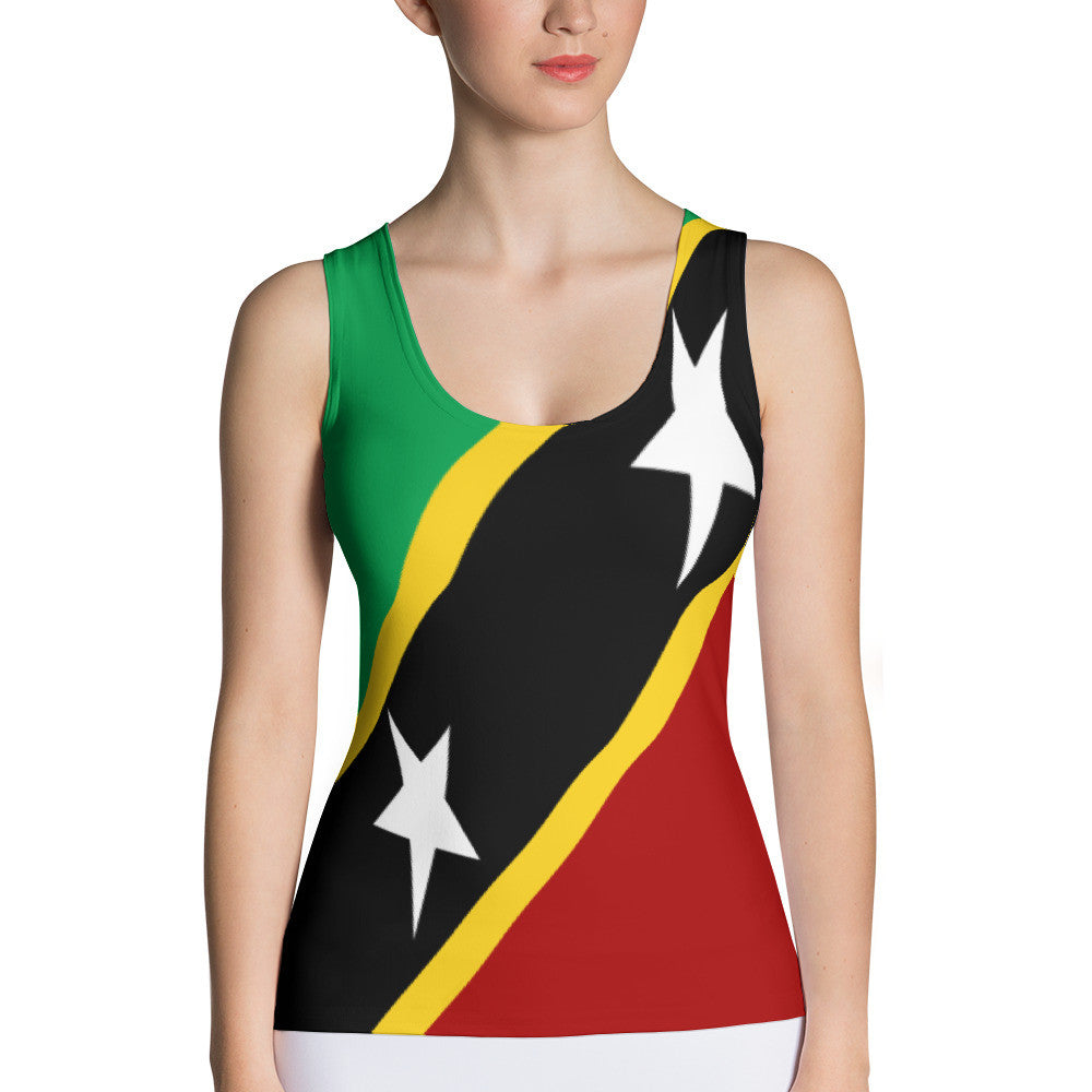 St. Kitts and Nevis Flag - Women's Fitted Tank Top - Properttees