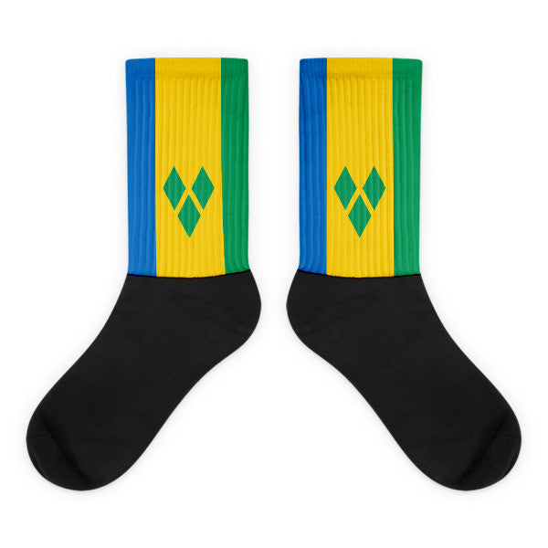 St. Vincent Flag - Black foot socks