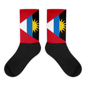 Antigua Flag - Black foot socks - Properttees