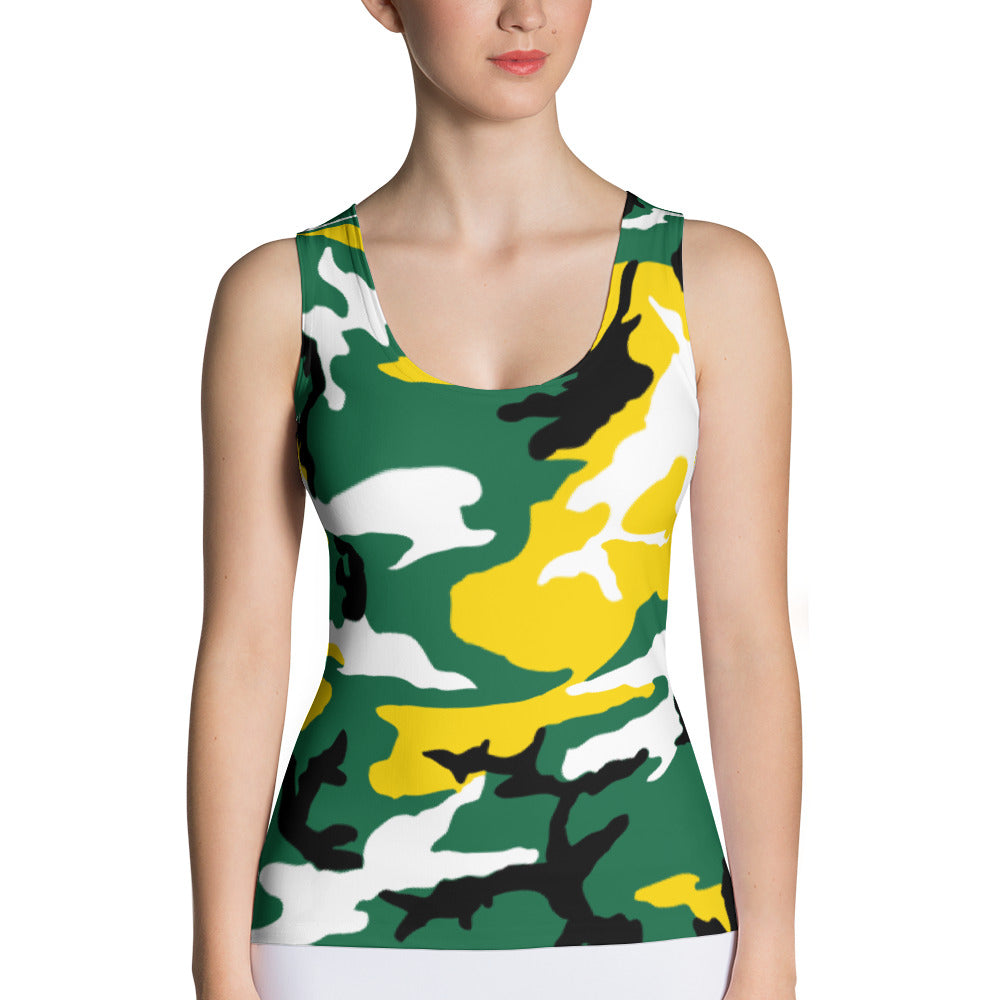 Dominica Camouflage - Women's Fitted Tank Top - Properttees