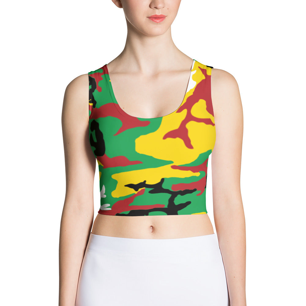 St. Kitts and Nevis Camouflage - Women's Fitted Crop Top
