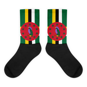 Dominica Flag - Black foot socks - Properttees