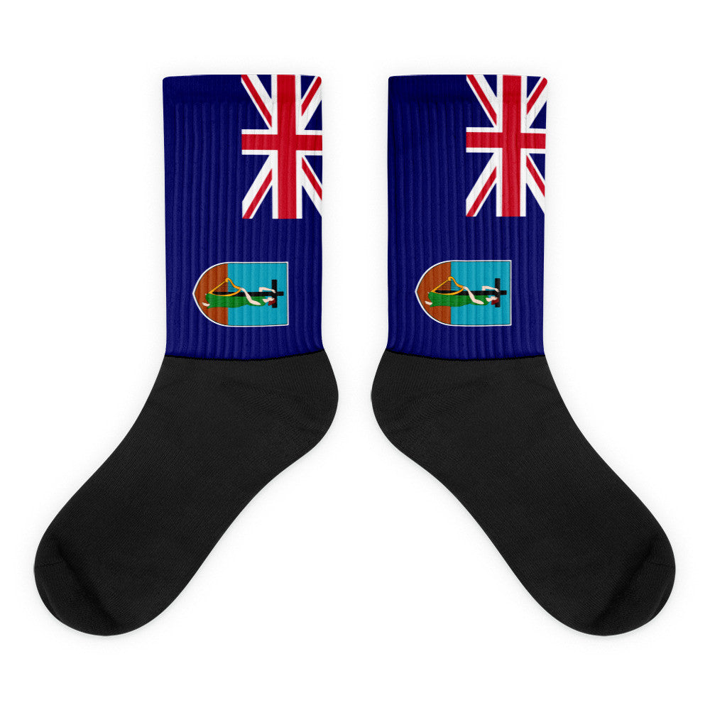Montserrat Flag - Black foot socks
